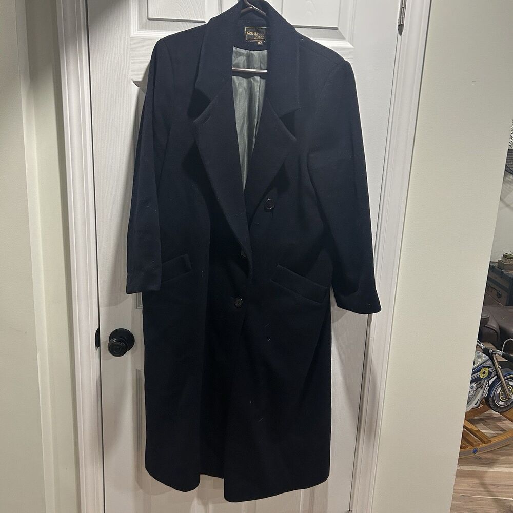 Kristen Blake Long Wool Navy Blue Coat Women’s Size 16p Workwear Classic